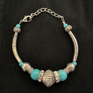 Silver and turquoise bracelet